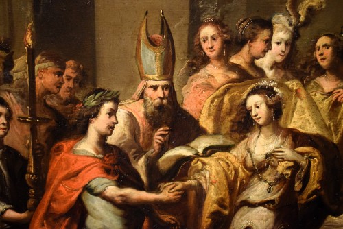 Antiquités - The Marriage of David and Abigail - Pauwels Casteels (1625-1677)